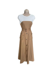 Cream & White Maxi Dress