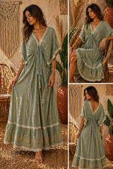 Eyelet Green Olive Dress