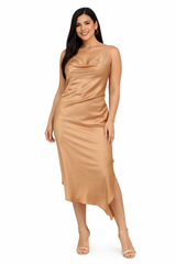Gold Satin Dress
