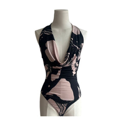 Cream & black bodysuit