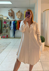 Beige dress flowy