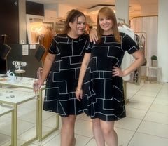 Geo Black Tunic Dress