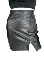 Black leather skirt
