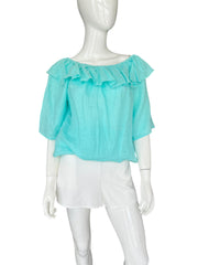Blusa aqua ruffle