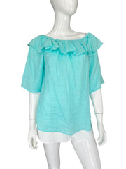 Blusa aqua ruffle