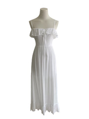 White Ruffle Maxi