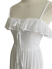 White Ruffle Maxi
