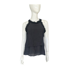 Black embroidered top