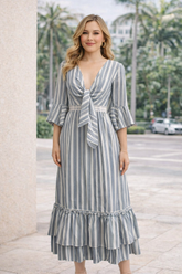 Blue & White Striped Dress