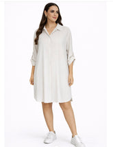 Beige dress flowy