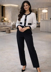 White and Black Blazer
