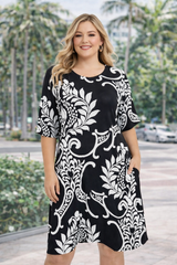 Floral Black Tunic Dress