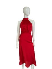 Red High Neck Dress