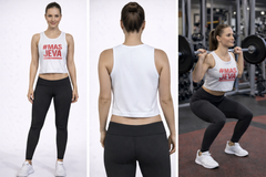 Mas Jeva Fit Top White & Red