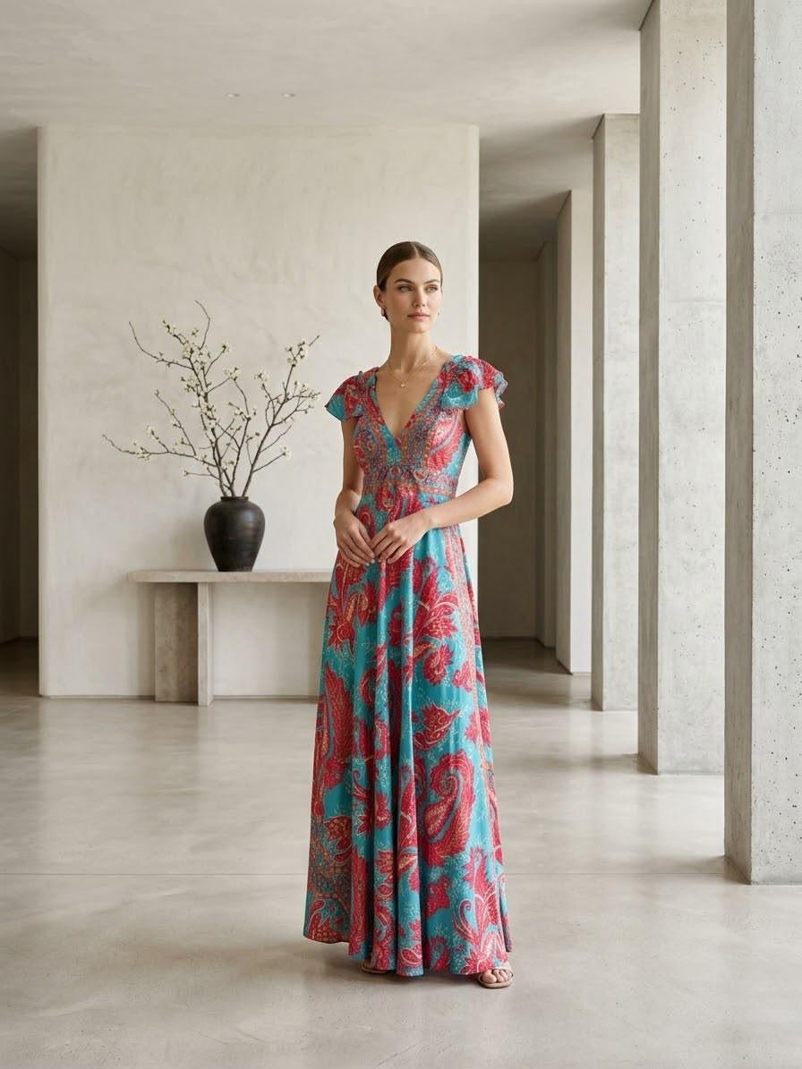 Fruit punch long dress