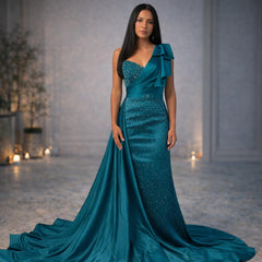 Teal Diamond Prom Dress