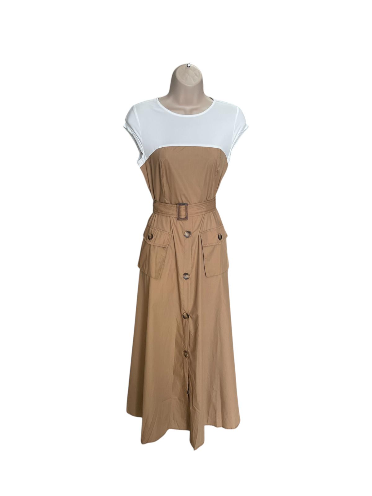Cream & White Maxi Dress