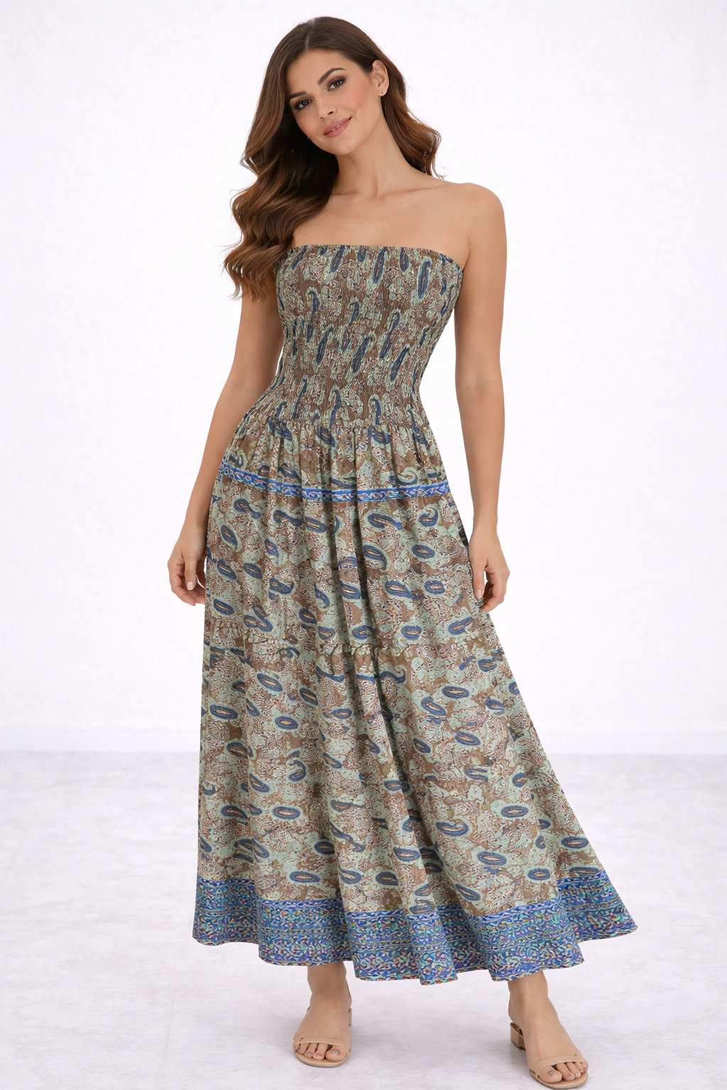 Strapless Blue Gitana Dress