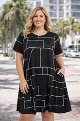 Geo Black Tunic Dress