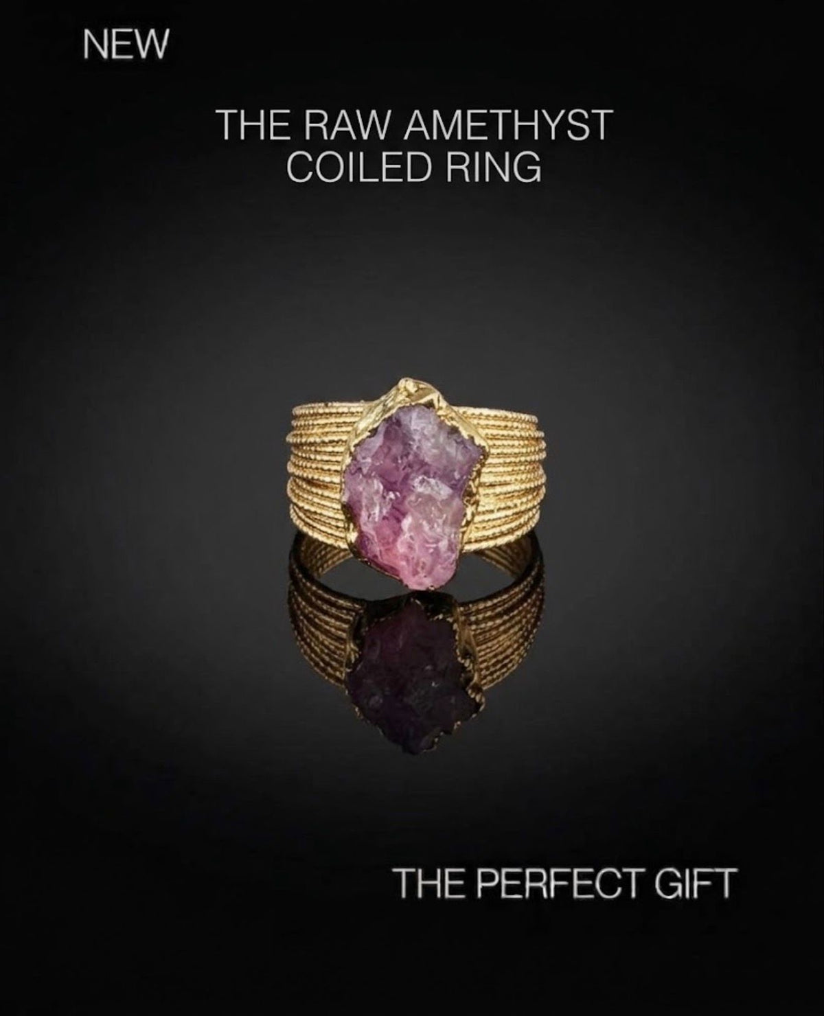 The Raw Amethyst Coiled Ring