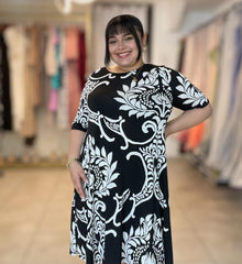 Floral Black Tunic Dress