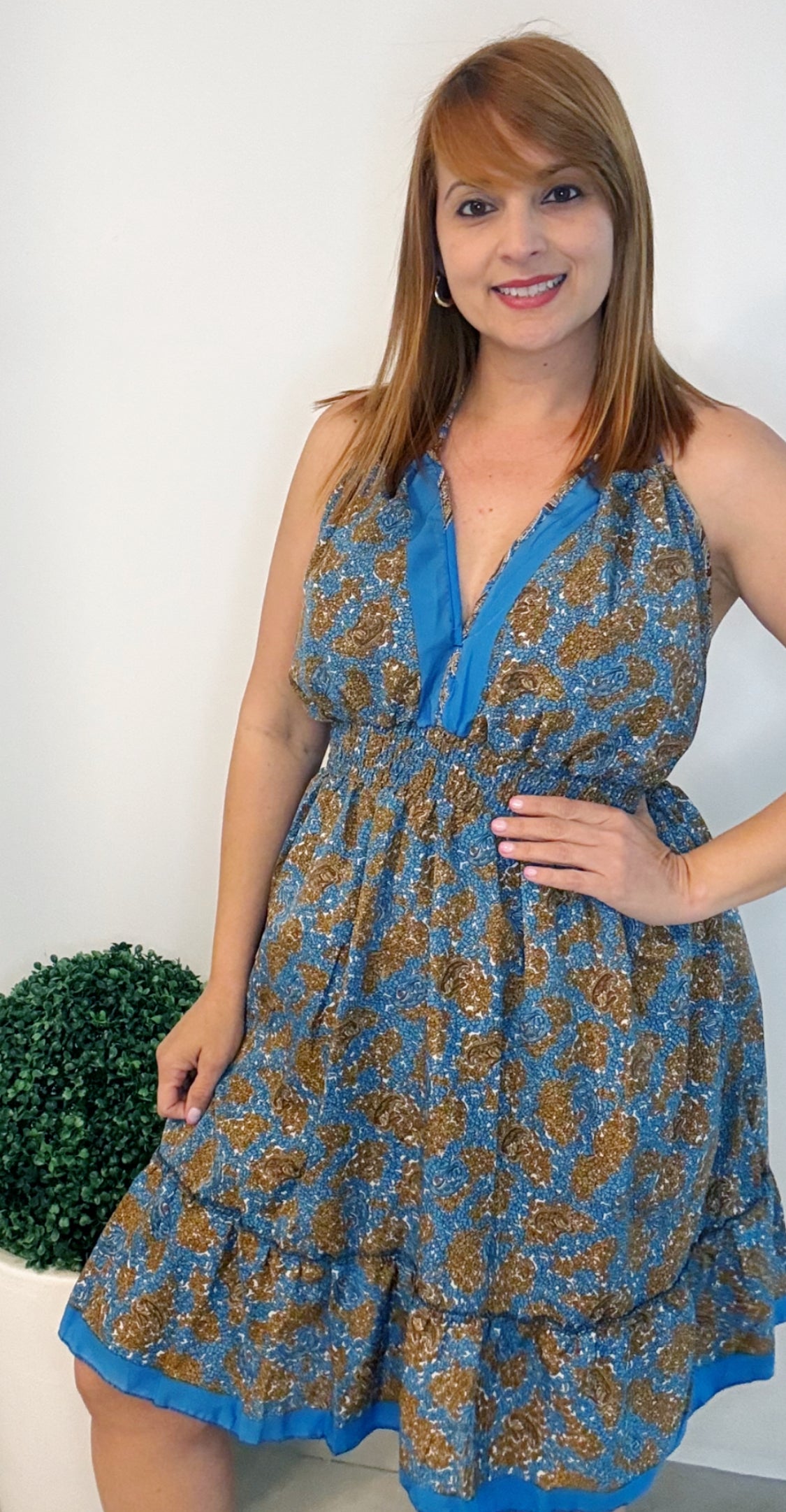 Brown & Blue Gitana Dress