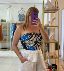 Blue scarf top