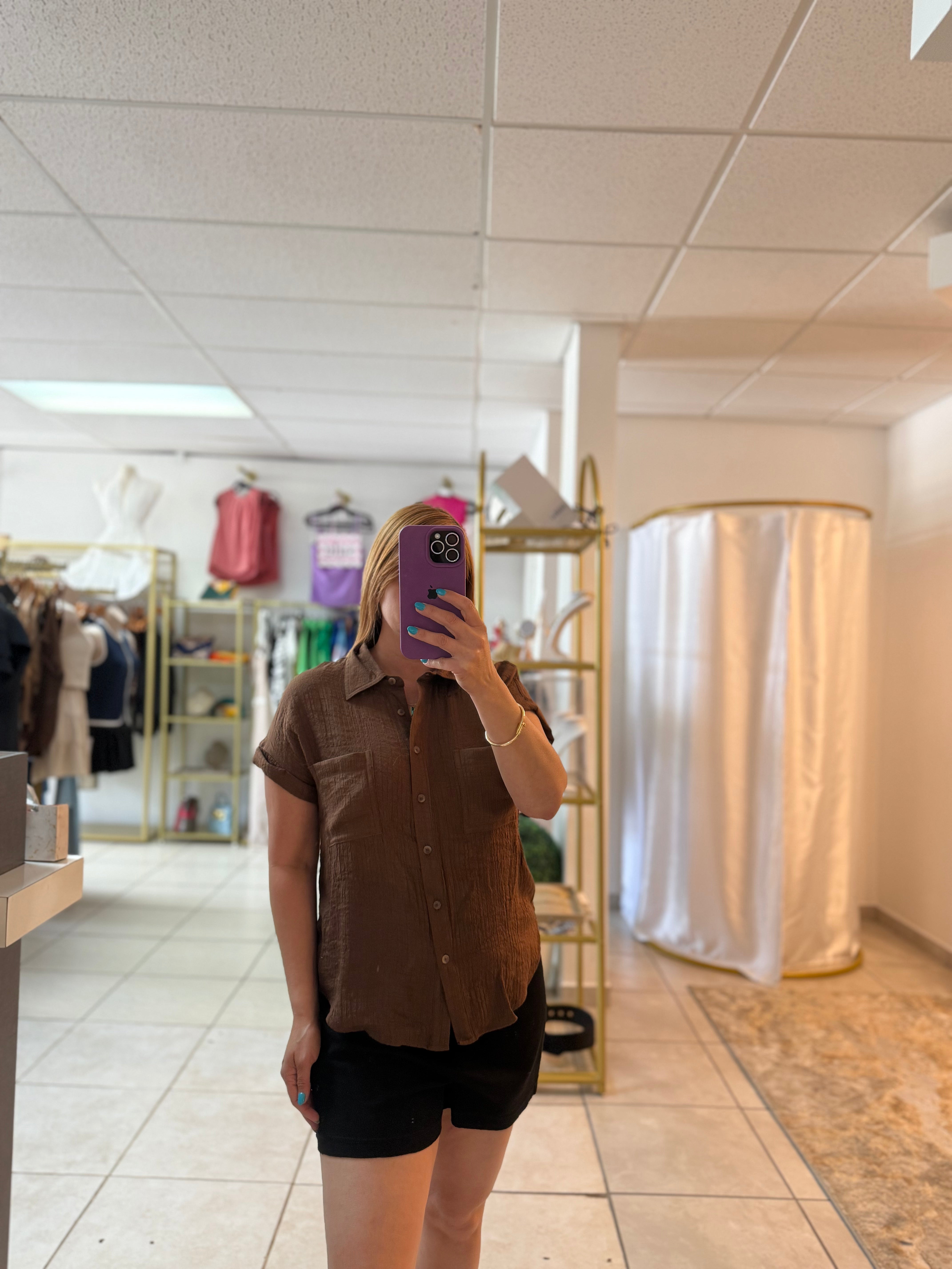Brown casual blouse