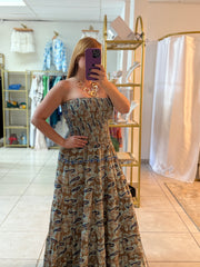 Strapless Blue Gitana Dress
