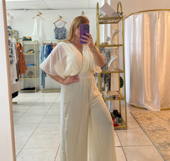 Beige Chiffon Jumpsuit