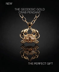 The Geodesic Gold Crab Pendant