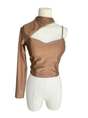 One Shoulder Camel Top
