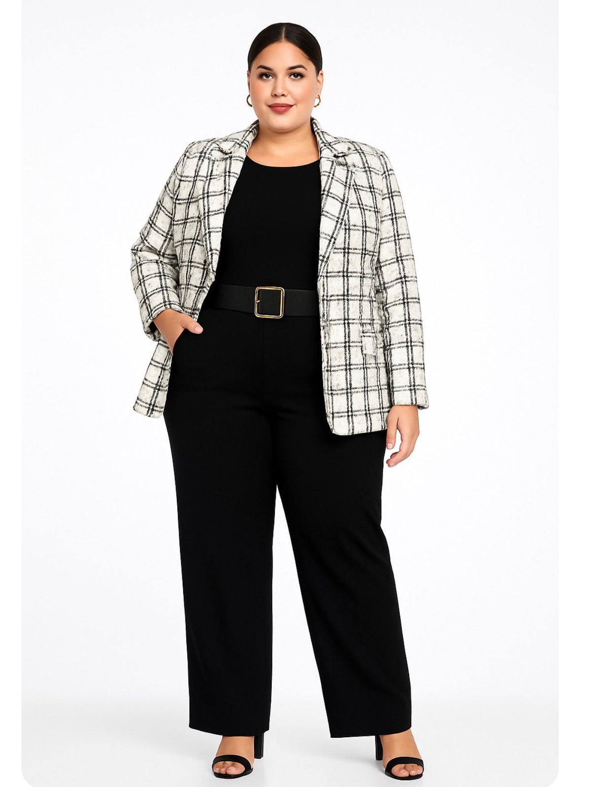 Gingham Blazer Curvy