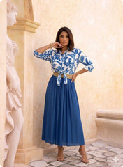Blue Skirt Set