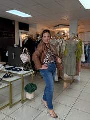 Brown leather jacket