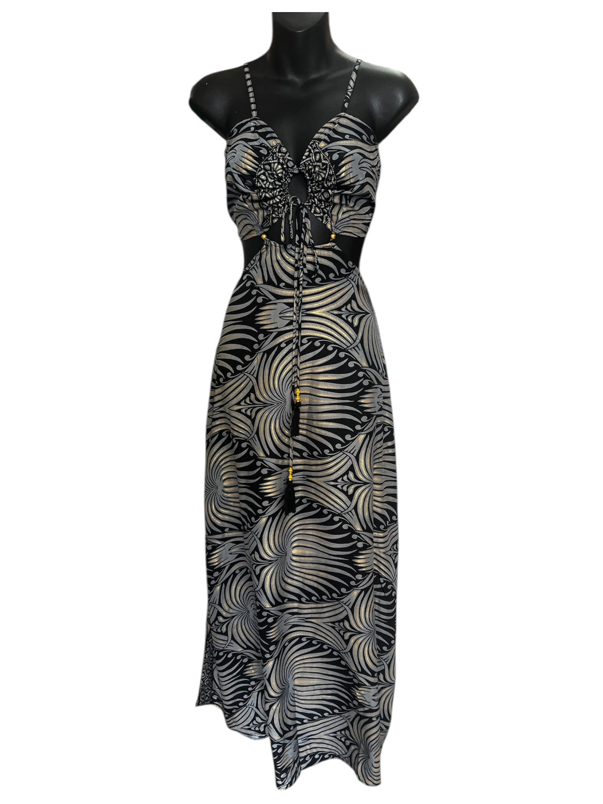 Blak & grey palm gitano dress