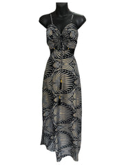 Blak & grey palm gitano dress