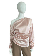 Mauve Cream Satin Blouse
