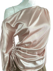 Mauve Cream Satin Blouse