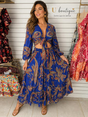 Indigo Maxi Skirt Set