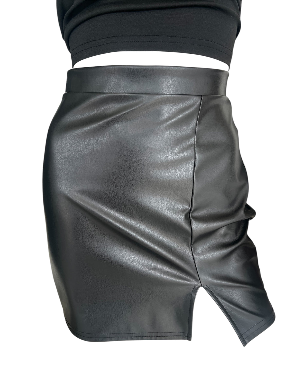 Black leather skirt