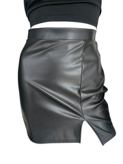 Black leather skirt