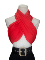 Darker orange scarf top