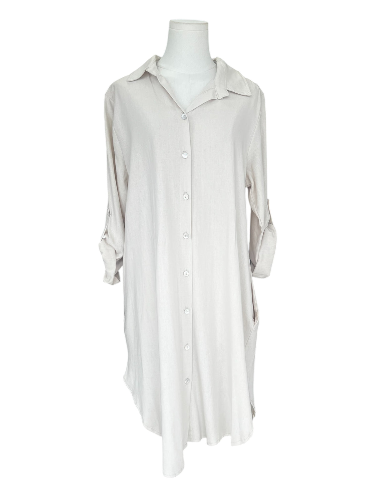 3/4 beige dress