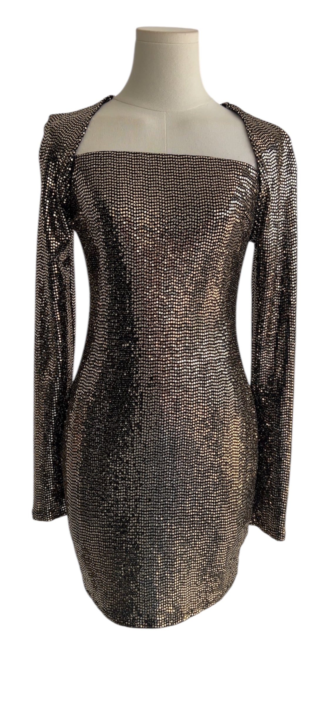Golden sequin dress