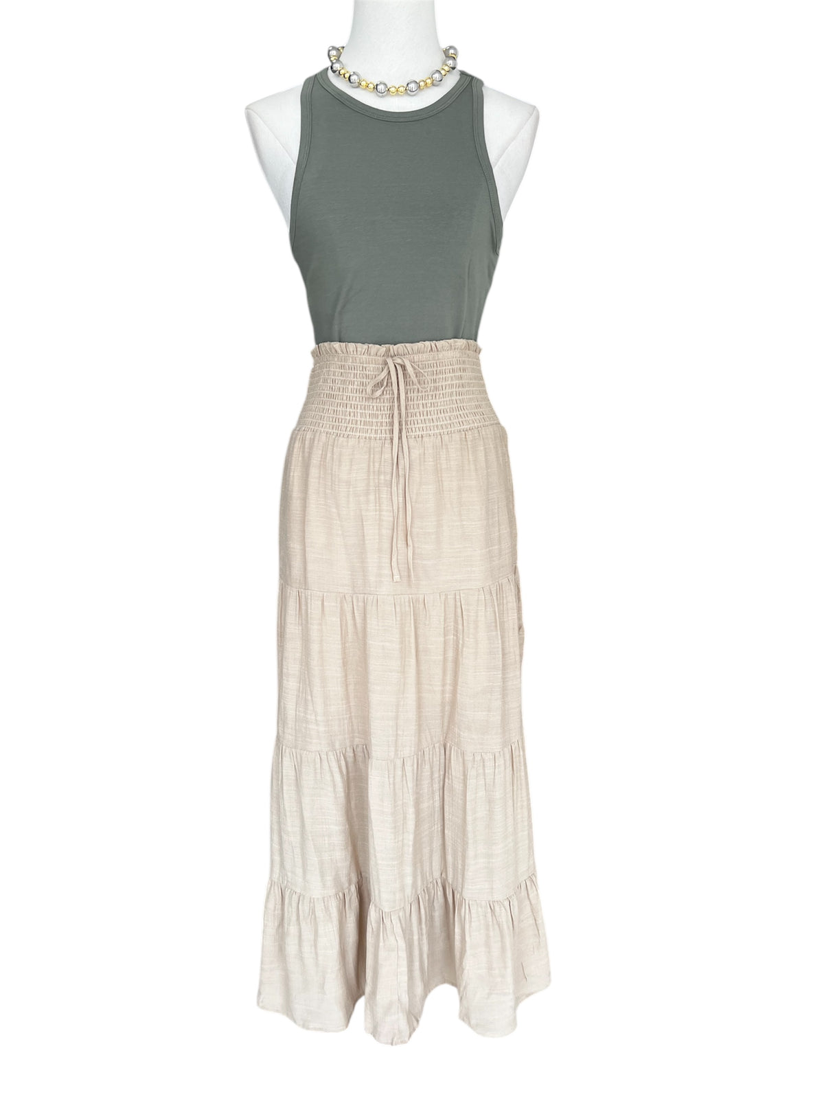 Créme long skirt