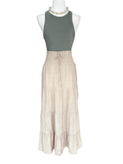 Créme long skirt