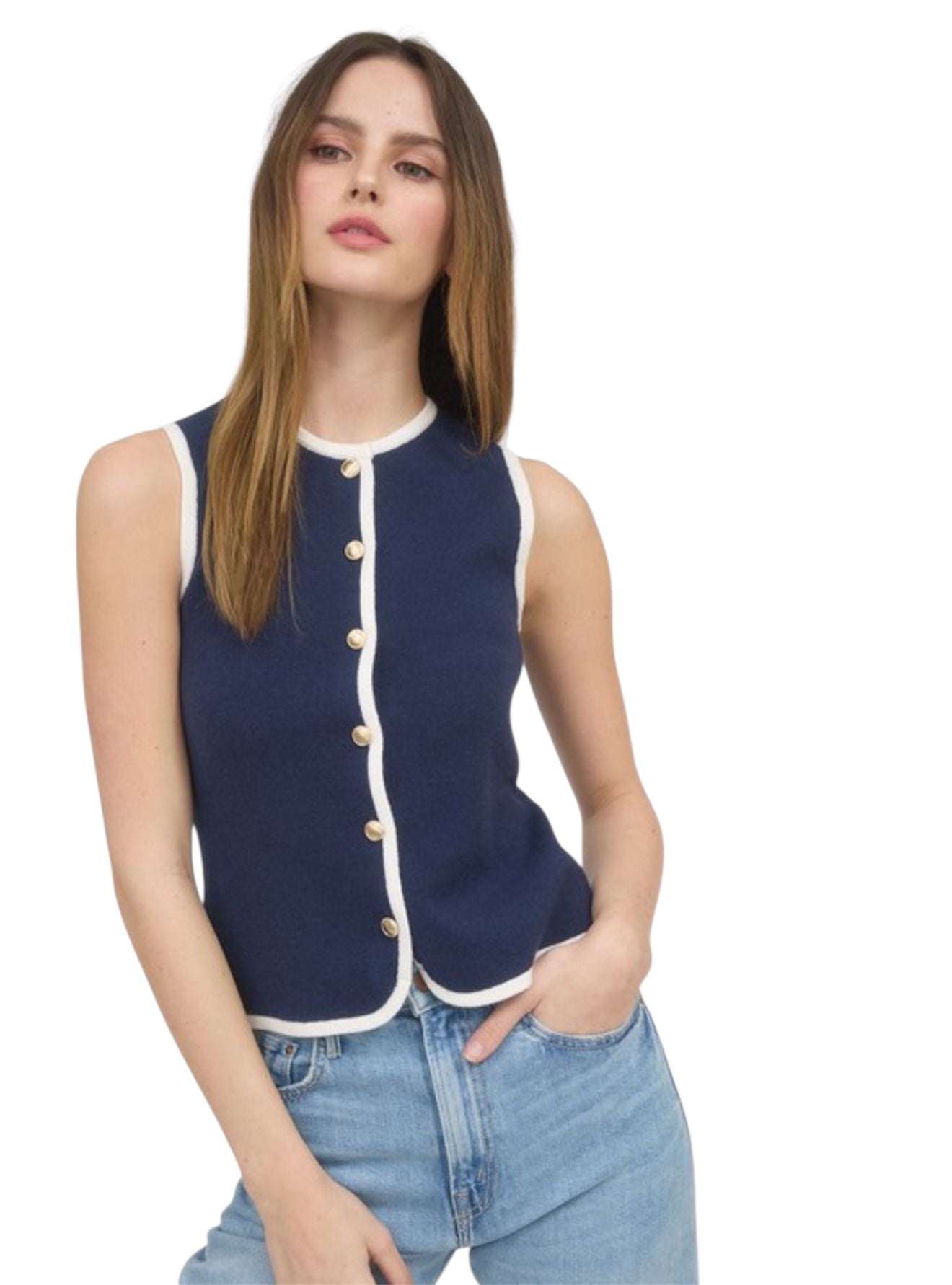 Elegant Navy Top