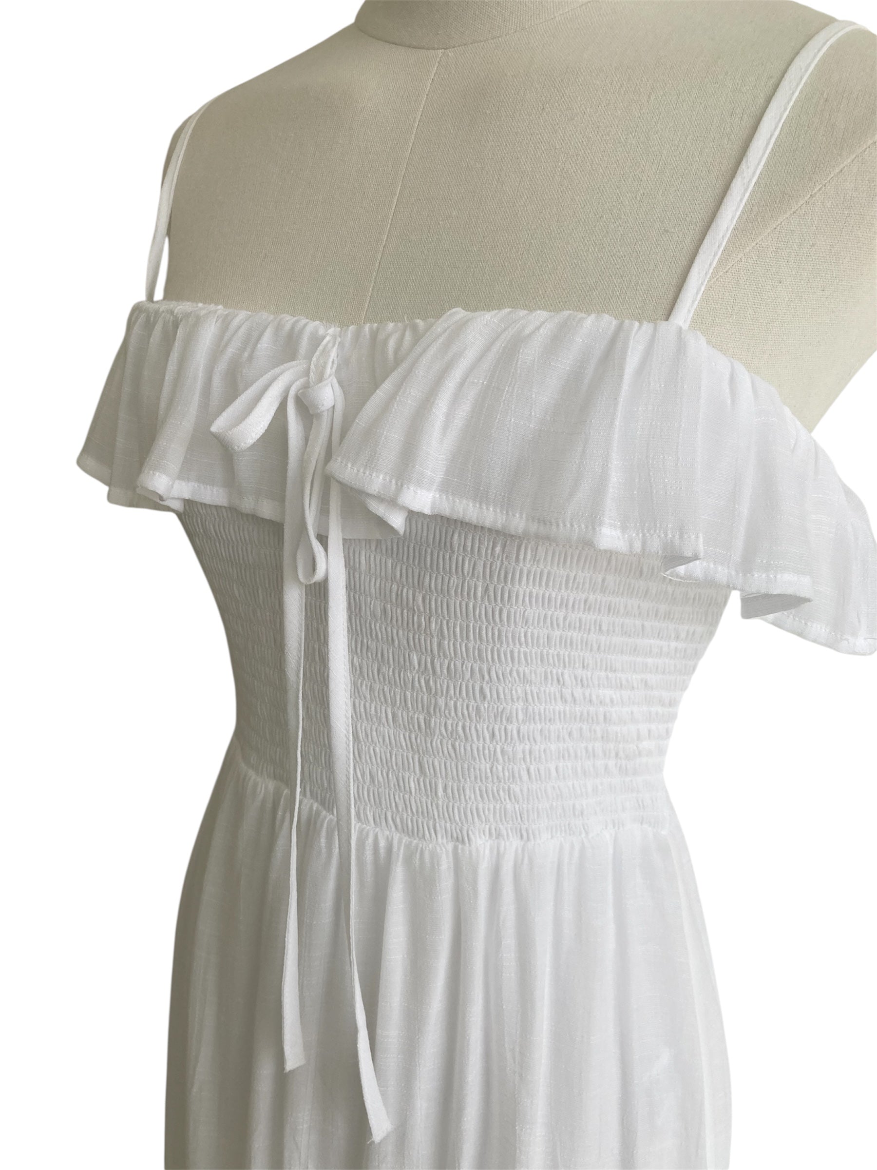 White Ruffle Maxi