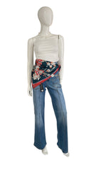 Navy floral Pañoleta